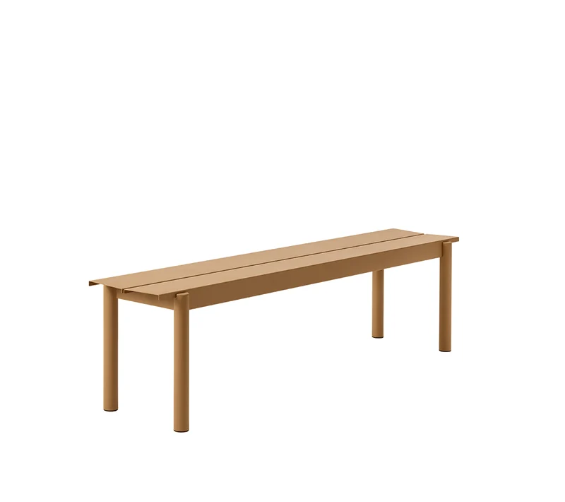 Linear Steel Bench 170 burnt orange
