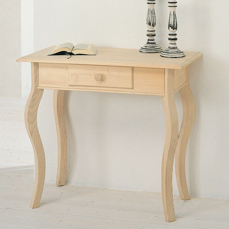 Consolle 1 Cassetto in Legno Abete Grezzo 85x45x75cm Fumer Harmony