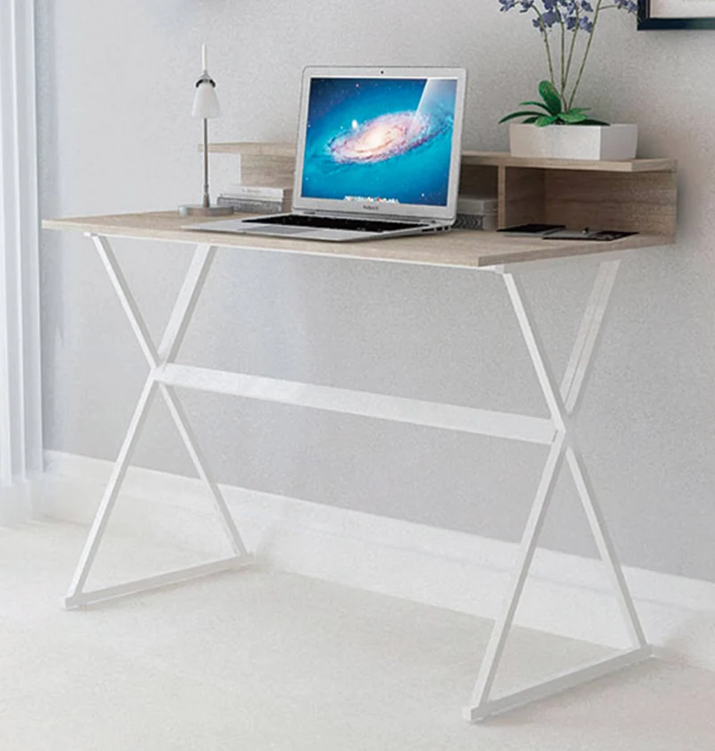 Scrivania in Metallo Piano in Legno Rovere Fumer 925 Bianco