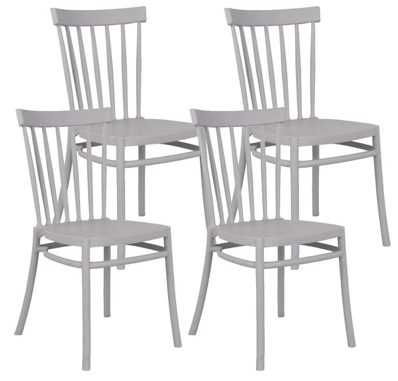 Set 4 Sedie 43x86x41 cm in Polipropilene Ghiaccio