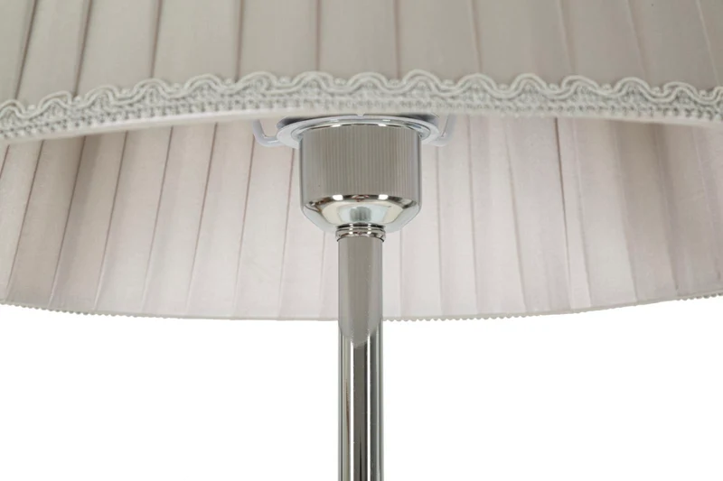 Lampada da terra piantana in metallo cromato vetro e paralume plissettato cm 40x164h