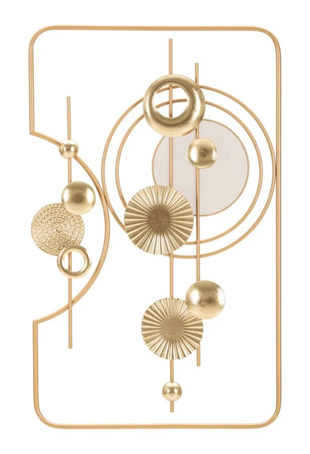 Pannello da parete decorativo moderno in metallo dorato cm 49x3x80h