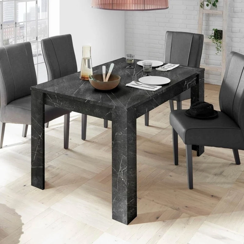 Tavolo allungabile 137/180x90x79 cm Rock effetto marmo nero