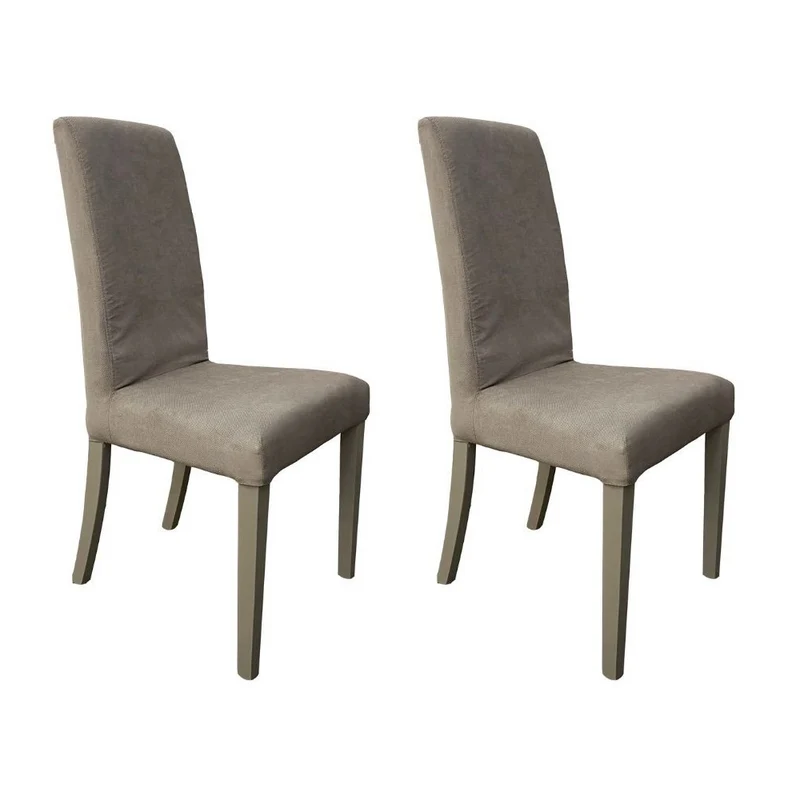 Set 2 Sedie 45x53x100 cm Edi Savoy 91 tessuto sfoderabile grigio chiaro