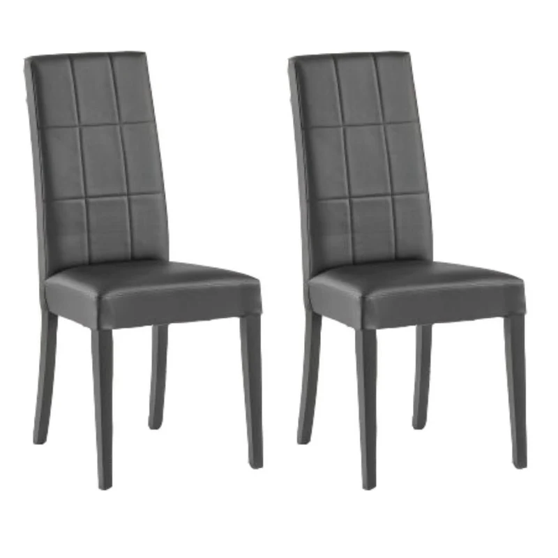 Set 2 Sedie 47x47x101 cm Lory ecopelle grigio