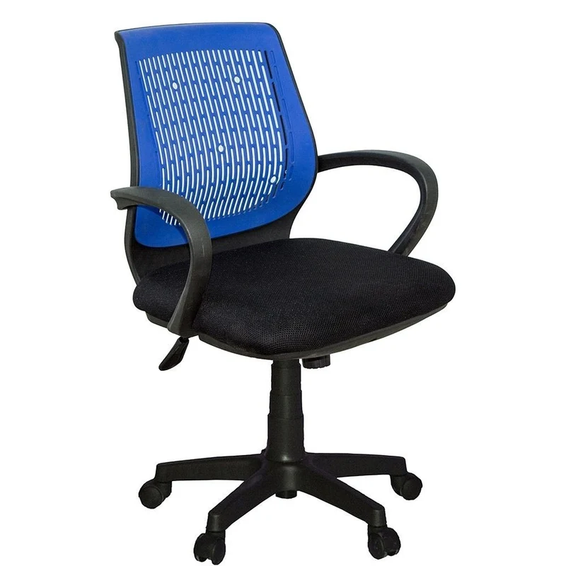 Sedia girevole da ufficio tessuto microforato nero blu