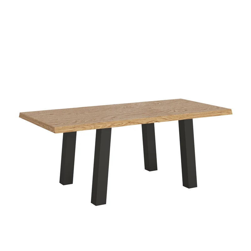 Tavolo Fisso 200x90 cm Svalen Rovere Scortecciato Gambe Antracite