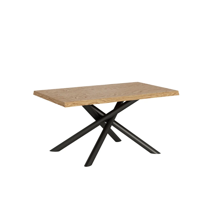 Tavolo Allungabile 140/240x90 cm Vindral Rovere Scortecciato Gambe Antracite