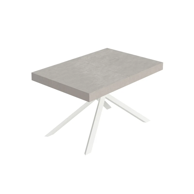 Tavolo Allungabile 140/224x80Cm Niket Cashmere Gambe Bianche