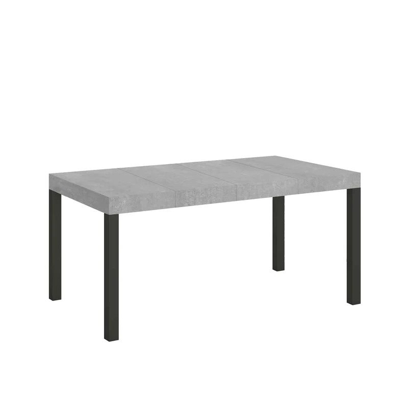 Tavolo Allungabile 120/380x90 cm Everyday Premium Cemento Gambe Antracite