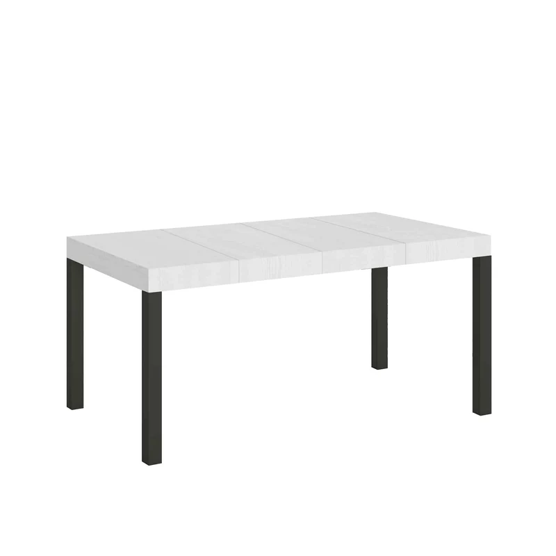 Tavolo Allungabile 120/380x90 cm Everyday Premium Bianco Frassino Gambe Antracite