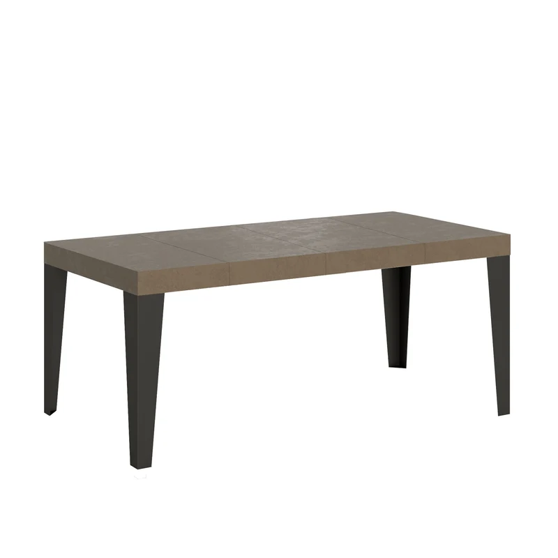 Tavolo Allungabile 120/380x90 cm Flame Premium Tortora Gambe Antracite