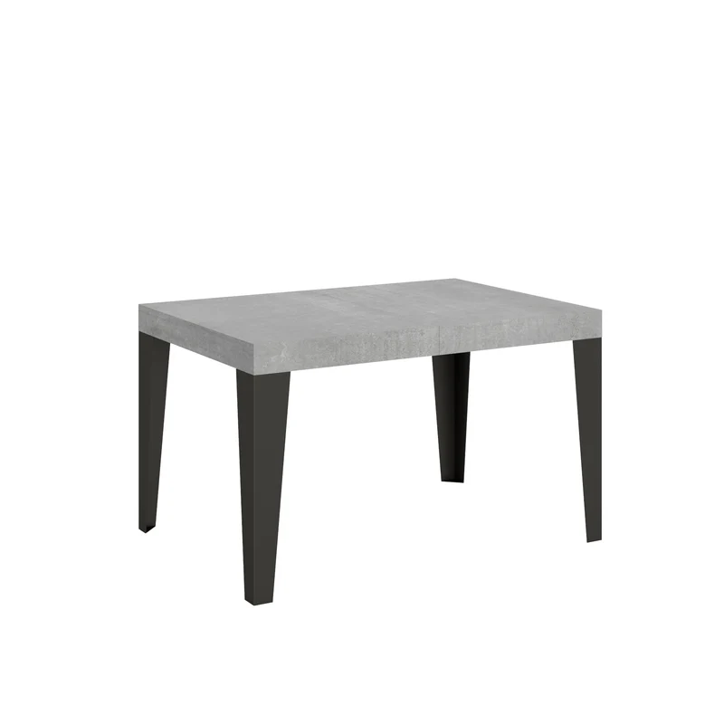 Tavolo Allungabile 120/380x90 cm Flame Cemento Gambe Antracite