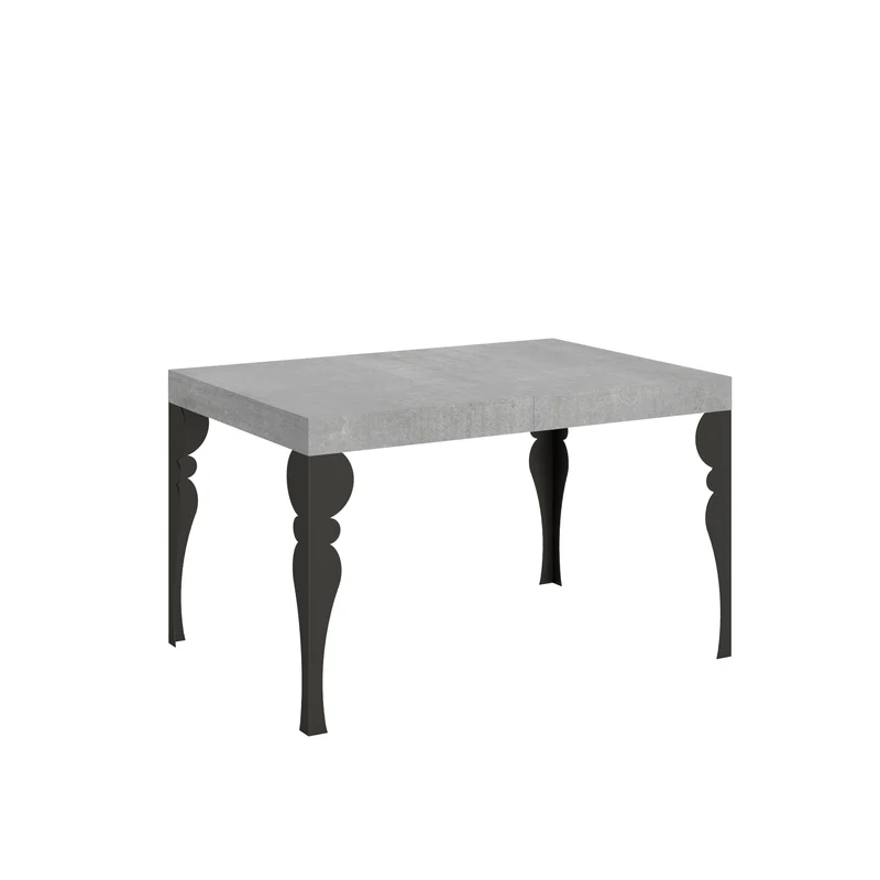 Tavolo Allungabile 120/380x90 cm Paxon Cemento Gambe Antracite