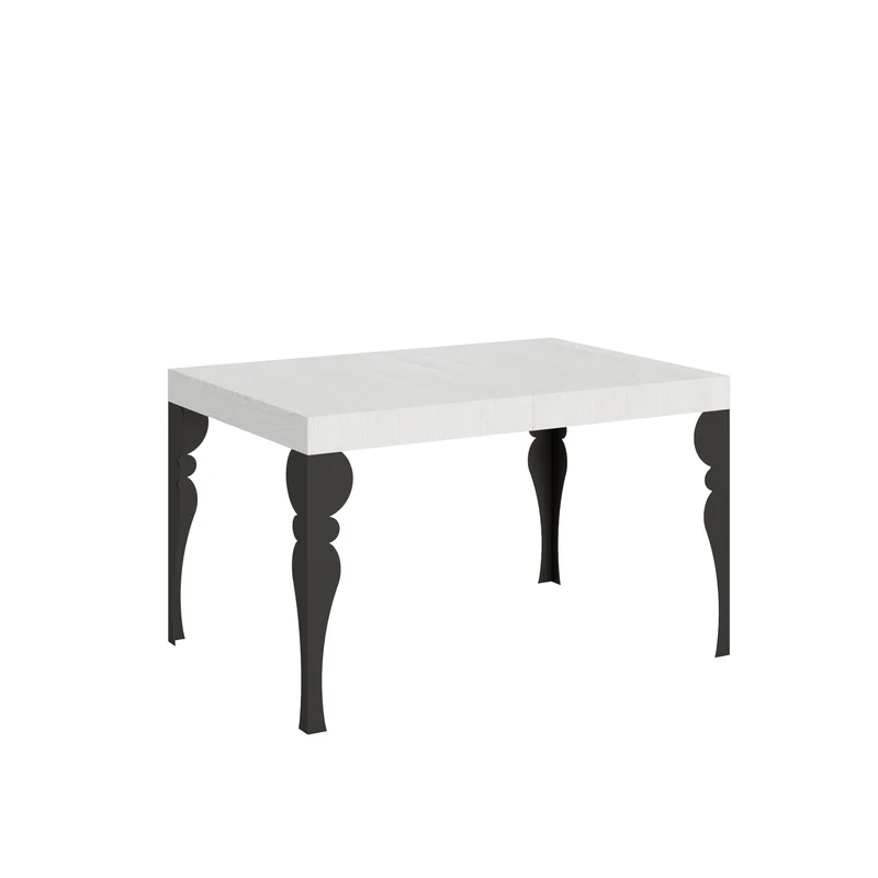 Tavolo Allungabile 120/380x90 cm Paxon Bianco Frassino Gambe Antracite