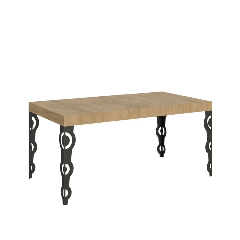 Tavolo Allungabile 120/380x90 cm Karamay Premium Quercia Natura Gambe Antracite