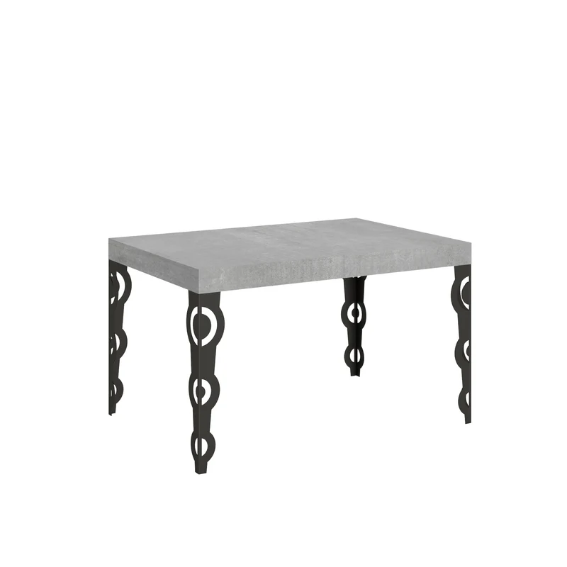 Tavolo Allungabile 120/380x90 cm Karamay Cemento Gambe Antracite