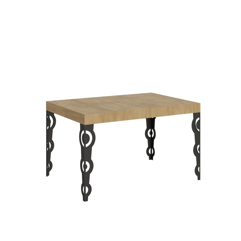 Tavolo Allungabile 120/380x90 cm Karamay Quercia Natura Gambe Antracite