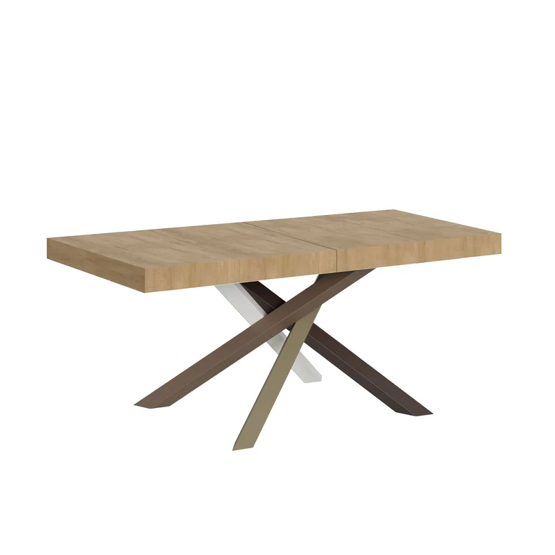 Tavolo Allungabile 120/380x90 cm Volantis Premium Quercia Natura Gambe Multicolore 4/C