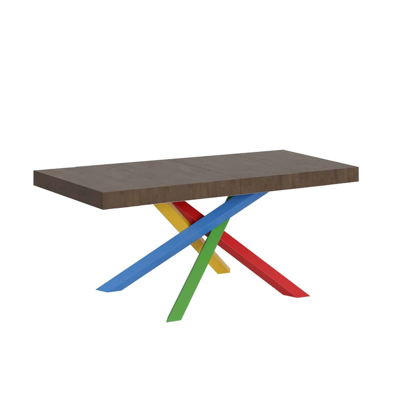 Tavolo Allungabile 120/380x90 cm Volantis Premium Noce Gambe Multicolore 4/B