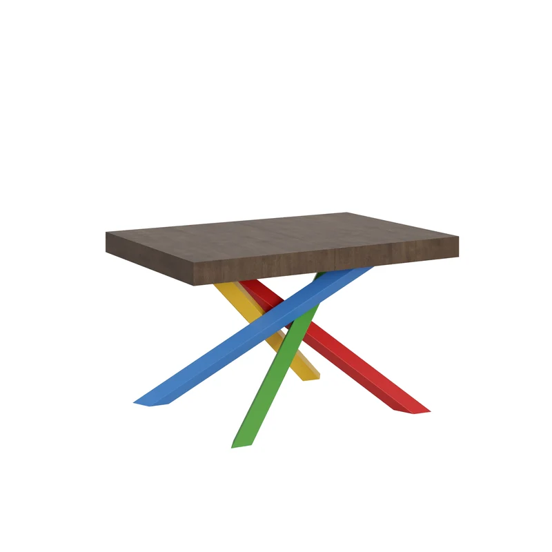 Tavolo Allungabile 120/380x90 cm Volantis Noce Gambe Multicolore 4/B
