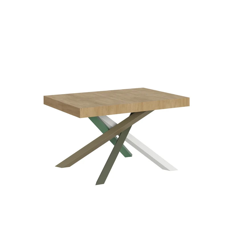 Tavolo Allungabile 120/380x90 cm Volantis Quercia Natura Gambe Multicolore 4/A