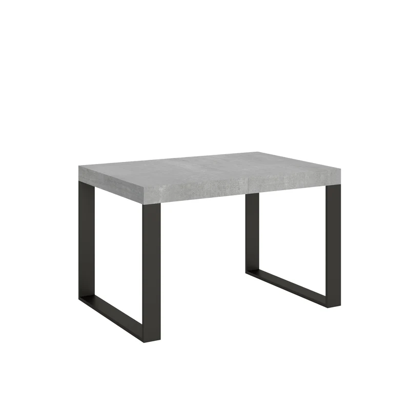 Tavolo Allungabile 120/380x90 cm Tecno Cemento Gambe Antracite