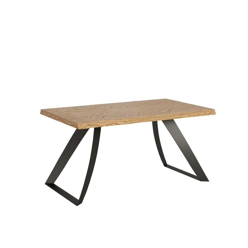 Tavolo Allungabile 160/210x90 cm Tabira Rovere Scortecciato Gambe Antracite