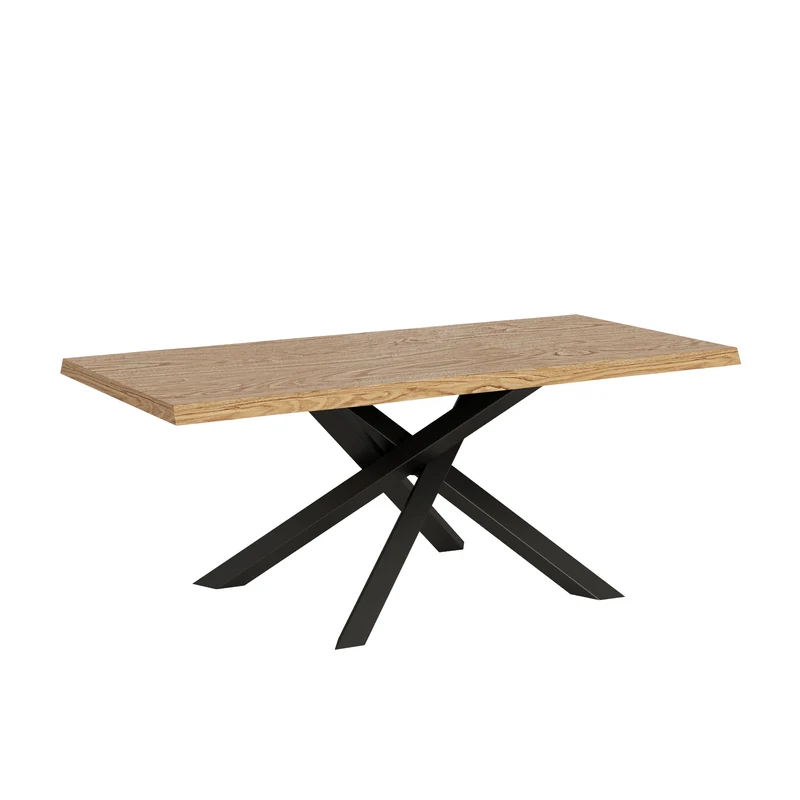 Tavolo Allungabile 180/280x90 cm Versalux Rovere Scortecciato Gambe Antracite