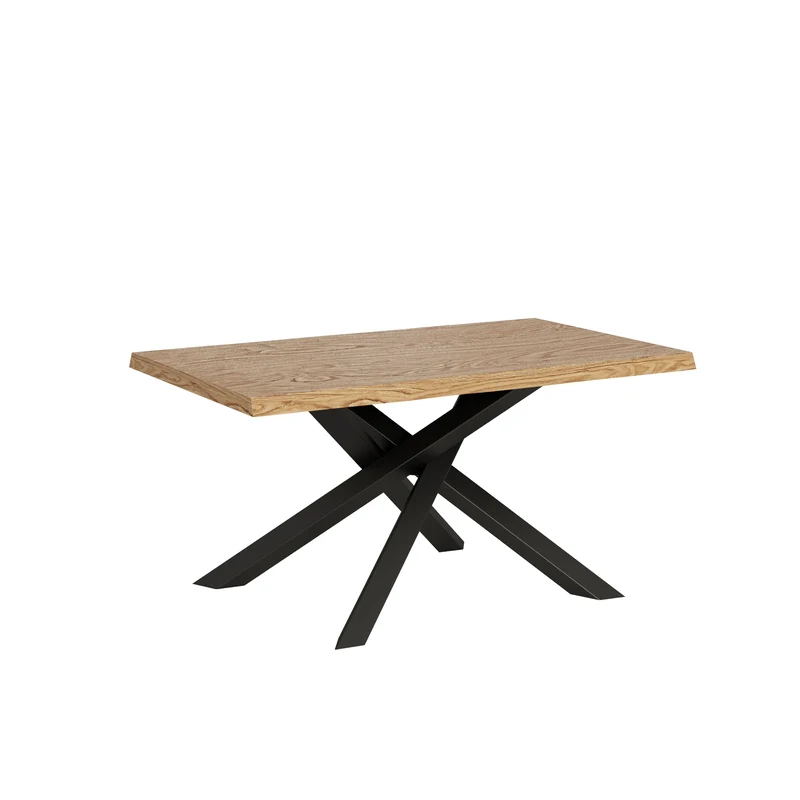 Tavolo Allungabile 140/240x90 cm Versalux Rovere Scortecciato Gambe Antracite