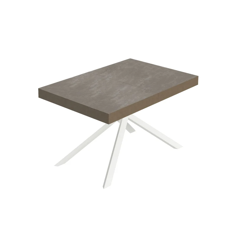 Tavolo Allungabile 140/244x90 cm Niket Tortora Gambe Bianche