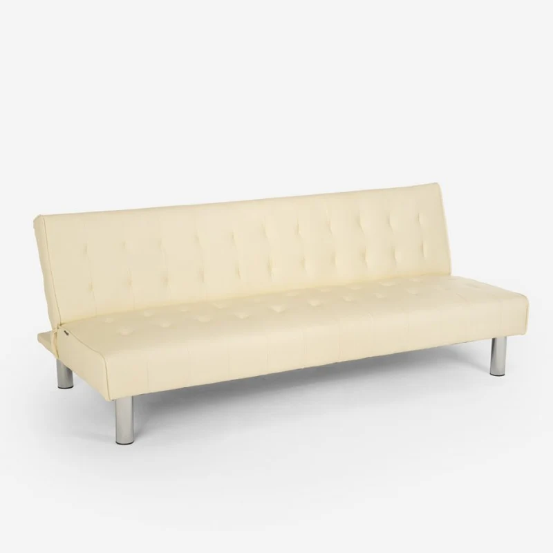 Divano Letto Clic Clac 180x64x70 cm in Similpelle Beige