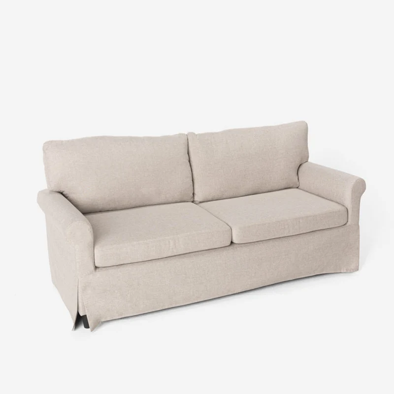 Divano 3 Posti 94x74x178cm in Tessuto Beige