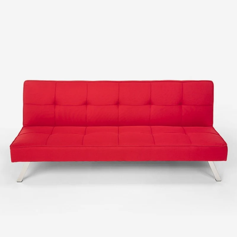 Divano Letto 172x74x75 cm in Tessuto Rosso