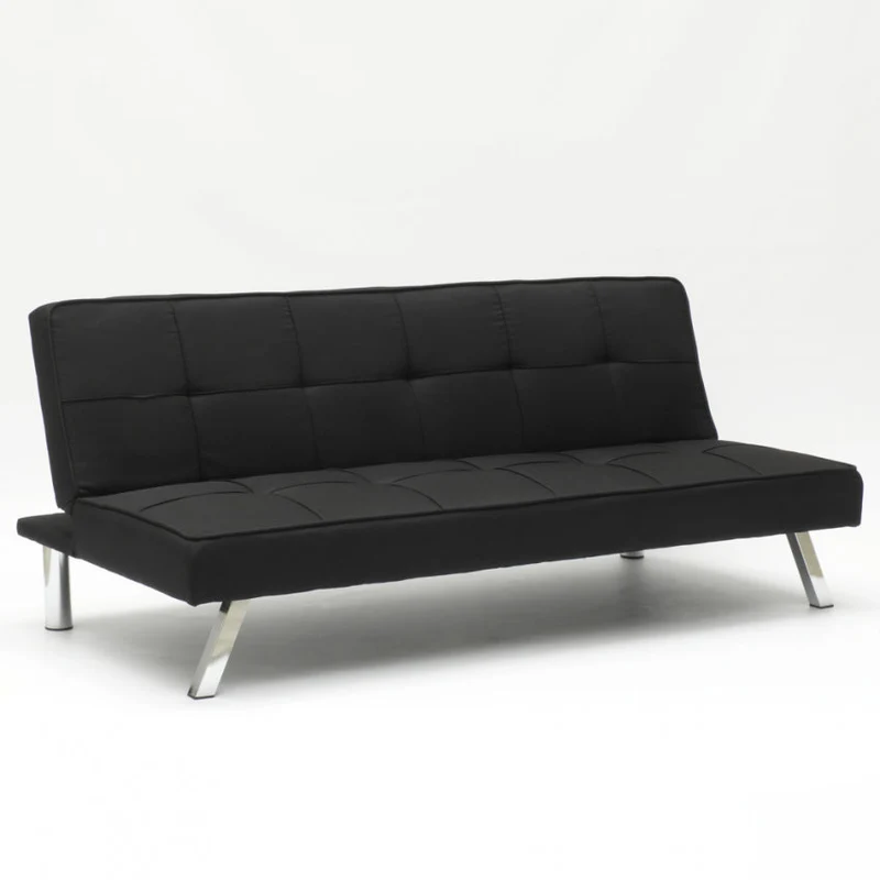Divano Letto 175x83x74 cm in Tessuto Nero