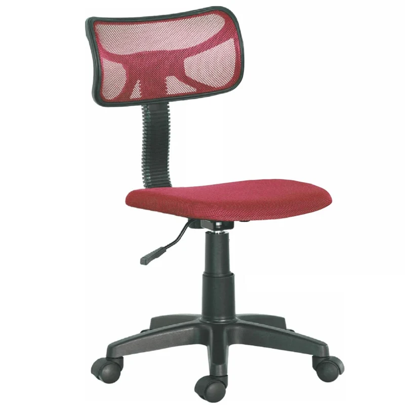 Sedia Girevole 5 Ruote per Ufficio Cameretta con Schienale Ergonomico in Tessuto a Rete Rosso