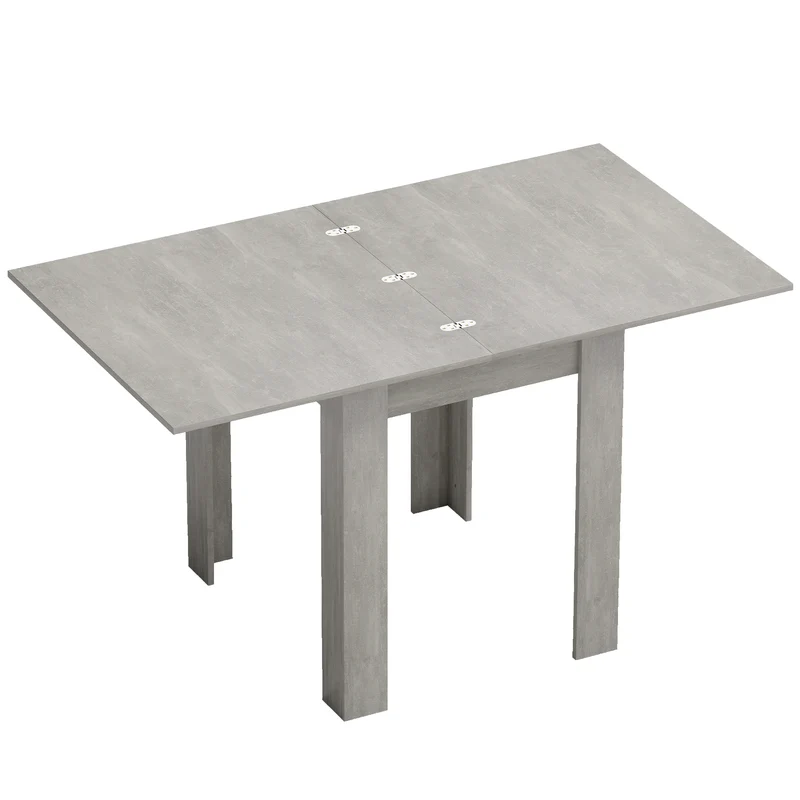 Tavolo da Pranzo Allungabile per 4-6 Persone 140x80x77,5 cm in Legno e Acciaio Grigio e color Legno