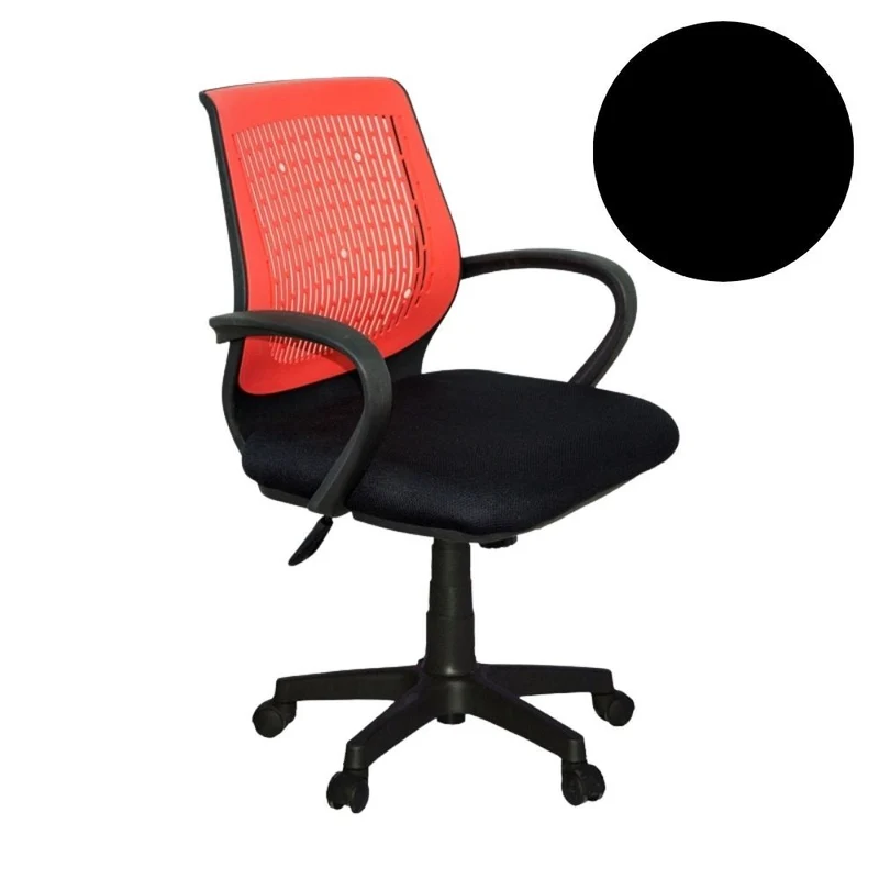 Sedia girevole da ufficio tessuto microforato nero