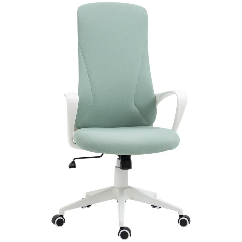Sedia da Ufficio Ergonomica e Imbottita 62x56x110-119,5 cm Funzione Dondolo in Poliestere Verde