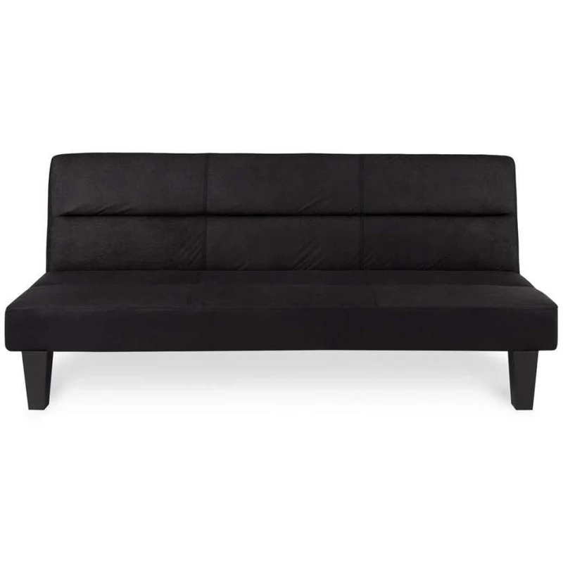 Divano Letto 175x81x76 cm in Microfibra Nero