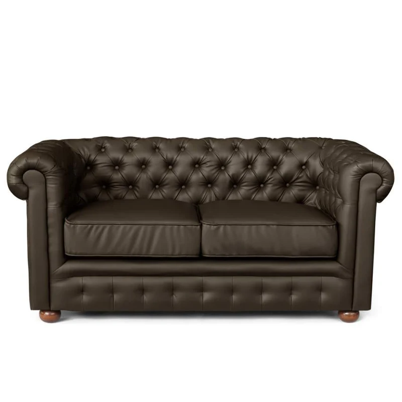 Divano 2 Posti 170x81x77 cm in Similpelle Marrone