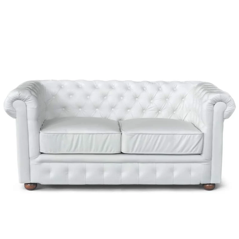Divano 2 Posti 170x81x77 cm in Similpelle Bianco