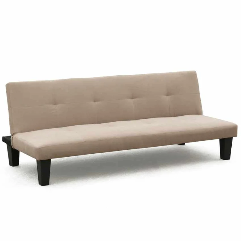 Divano Letto 175x80x70 cm in Microfibra Beige