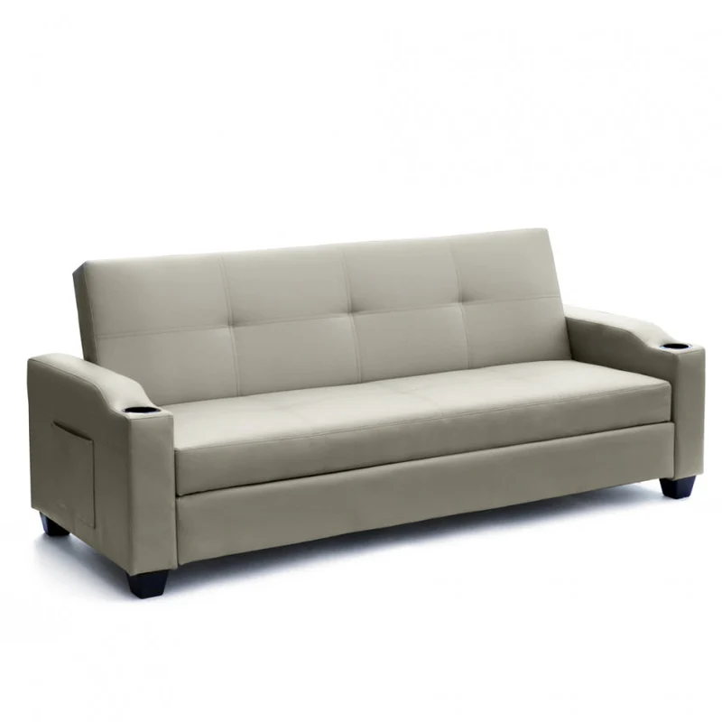 Divano Letto 205x84X89 cmin Similpelle Beige