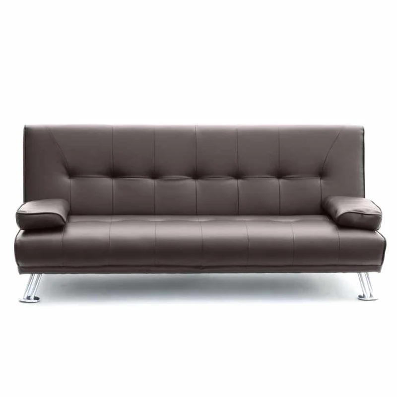 Divano Letto 181x85x88 cm in Similpelle Marrone
