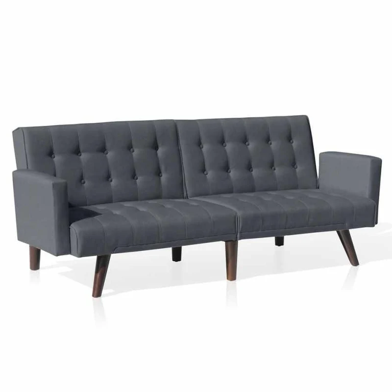 Divano Letto 192x75x76 cm in Tessuto Grigio Scuro