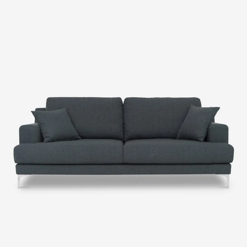 Divano 3 Posti 197x87x87 cm in Tessuto Grigio Scuro