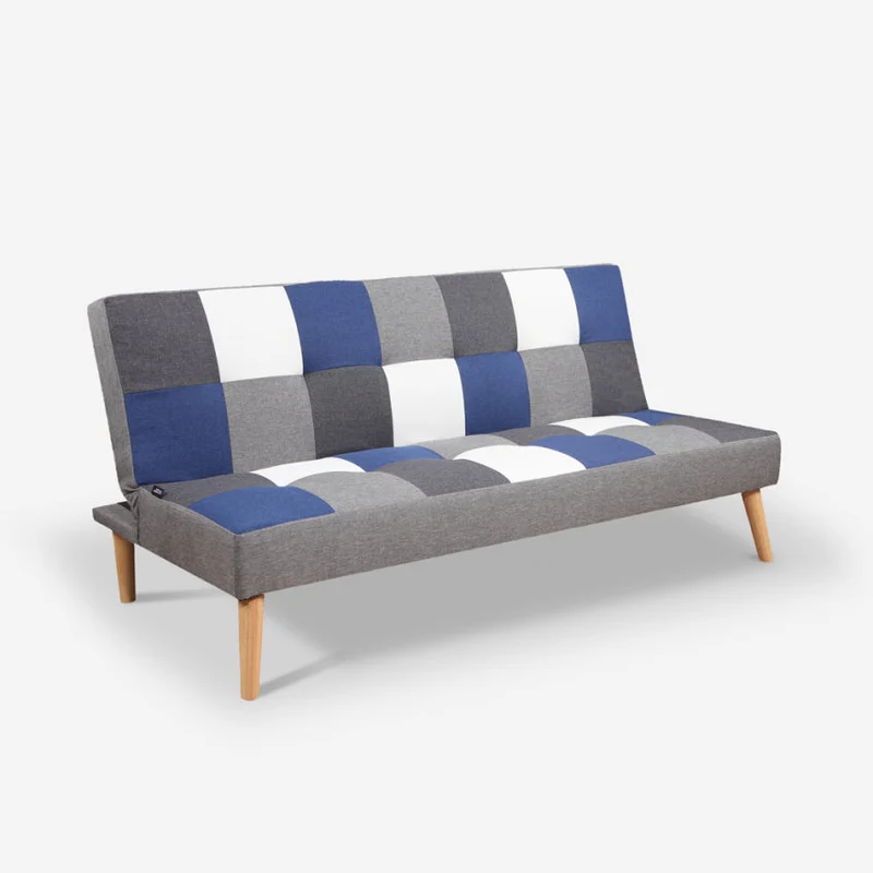 Divano Letto Clic Clac 80x176x92 cm in Tessuto Patchwork Patchwork 1