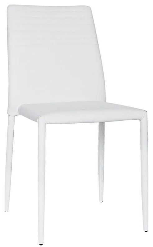 Set da 2 Sedia bianca in ecopelle e metallo per cucina bar ristorante