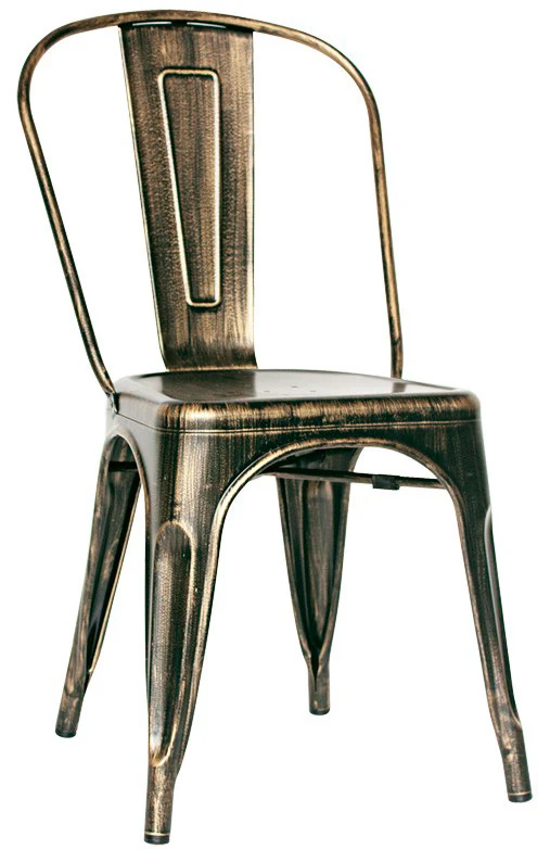 Set da 2 Sedia retrò in metallo effetto legno anticato da esterno o giardino